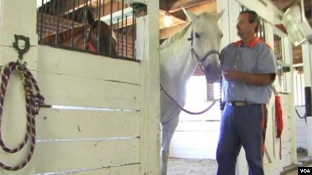 A prisoner and a retired racehorse at the James River Work Center in Virginia