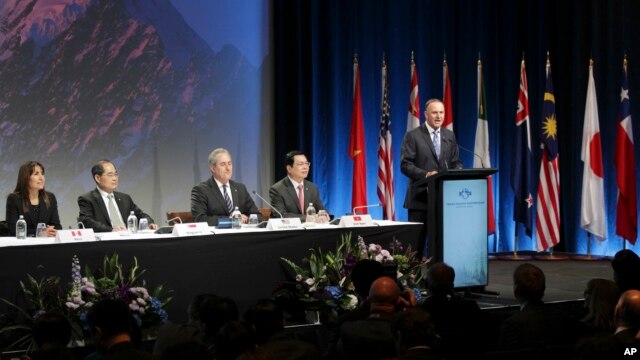 Thủ tướng New Zealand John Key phát biểu tại lễ ký kết Hiệp định Đối tác xuyên Thái Bình Dương (TPP) ở Auckland, ngày 4/2/2016.