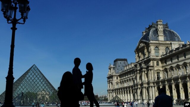 Visitors at the Louvre Museum in Paris