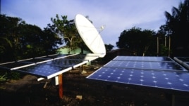 An array of solar panels installed by the SELF NGO, which advocates for increased investments worldwide in clean power. (SELF)