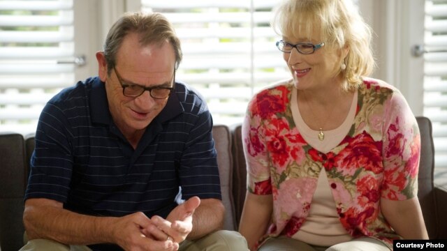 Arnold Soames (TOMMY LEE JONES) and Kay Soames (MERYL STREEP) in Columbia Pictures' HOPE SPRINGS.
