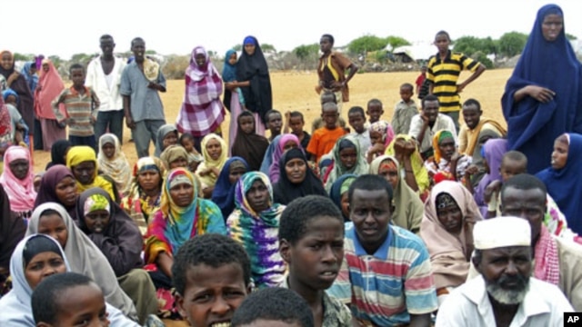 Newly arrived refugees from Somalia fleeing war and hunger gather near the Hagadera refugee camp in Dadaab, in Kenya's northeastern province, Dec 8, 2010 (File Photo)