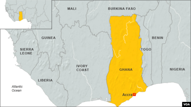 Map of Ghana, Africa