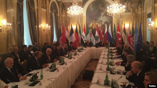 Ngoại trưởng các nước đang họp bàn về vấn đề Syria tại Vienna, Áo, ngày 29/10/2015.