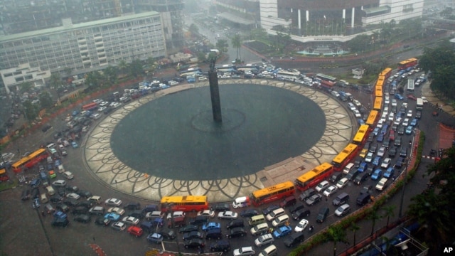 Giao thông tắc nghẽn tại Jakarta, Indonesia.
