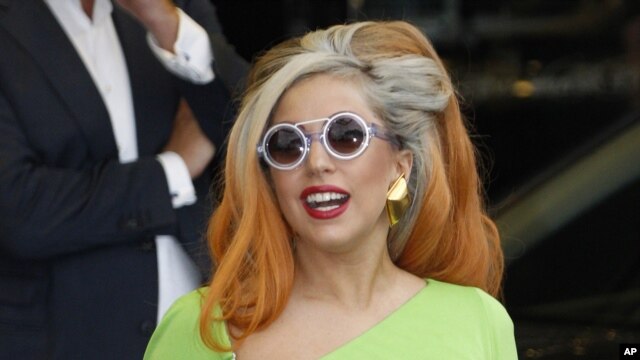 Lady Gaga arrives at the Sungshan airport in Taipei, Taiwan.