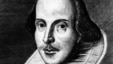 The famed Martin Droeshout engraving of William Shakespeare, printed on the cover of Shakespeare