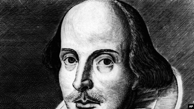 The famed Martin Droeshout engraving of William Shakespeare, printed on the cover of Shakespeare's first Folio, or first complete collection of his plays, printed in 1623.