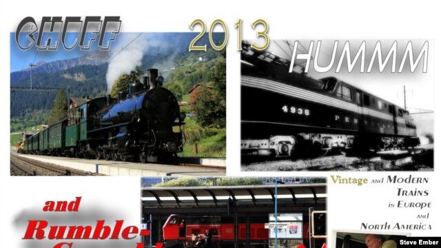Trains are a popular subject for calendars (Steve Ember/VOA)