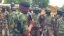 Komandar rundunar Sojojin da aka tura yola domim dokar tabaci, Birgediya General Fatai Oladipo Alli kuma brigade komanda na tankokin yaki yayiwa Sojojin jawabi kafin turasu bakin aikinsu. Hoto Ibrahim Abdul'Aziz.