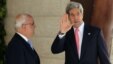 US Secretary of State John Kerry (R) waves to the media as he stands next to Palestinian Chief of Negotiator Saeb Erekat upon his arrival for a meeting with Palestinian president Mahmoud Abbas in the West Bank city of Ramallah on May 23, 2013.