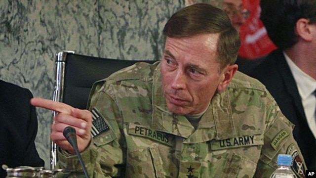 US General David Petraeus, the top NATO and US commander in Afghanistan during a meeting of the International Contact Group for Afghanistan in Kabul, Afghanistan, June 27, 2011