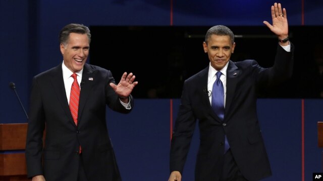 Tổng thống Obama và ứng cử viên của đảng Cộng hòa Mitt Romney