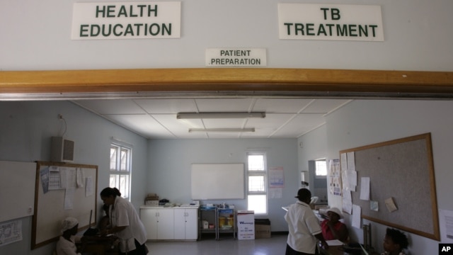 People await treatment at the Empilisweni Clinic that treat patient's for TB and HIV in Worcester, South Africa, February 4, 2008.