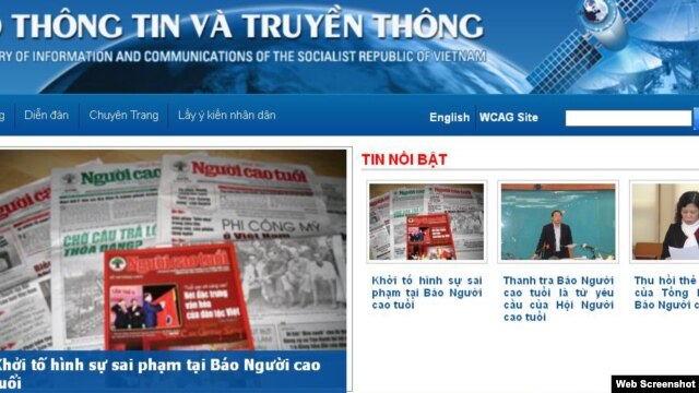 Theo thông cáo đăng trên mạng, Bộ Thông tin và Truyền thông Việt Nam đã ra quyết định đình chỉ website của báo Người Cao Tuổi và cách chức Tổng biên tập Kim Quốc Hoa.