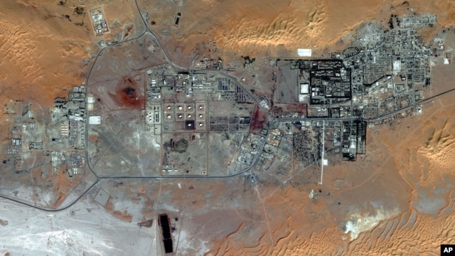 This October 8, 2012 satellite image provided by DigitalGlobe shows the Amenas Gas Field in Algeria, which is jointly operated by BP and Norway's Statoil and Algeria's Sonatrach.