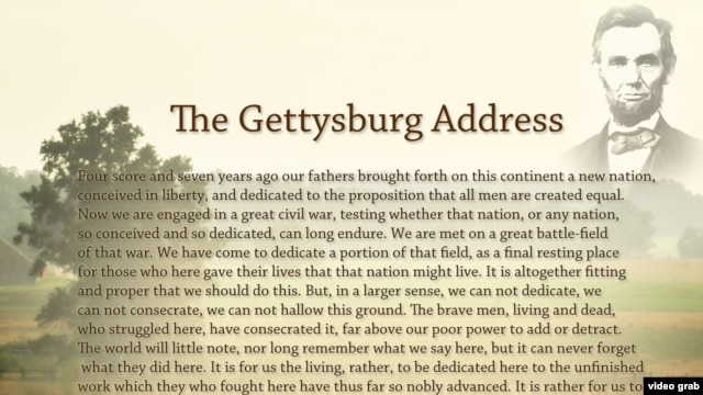 Bài diễn văn Gettysburg nổi tiếng.