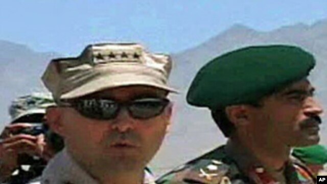 Admiral James Stavridis at Camp Blackhorse, outside Kabul, 27 May 2010