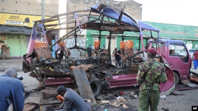 Ledakan bom dalam sebuah bus di Nairobi, Kenya, menewaskan sedikitnya tujuh orang dan melukai 29 lainnya (AP Photo).