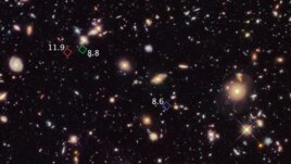 Hubble Space Telescope picture of primitive galaxies