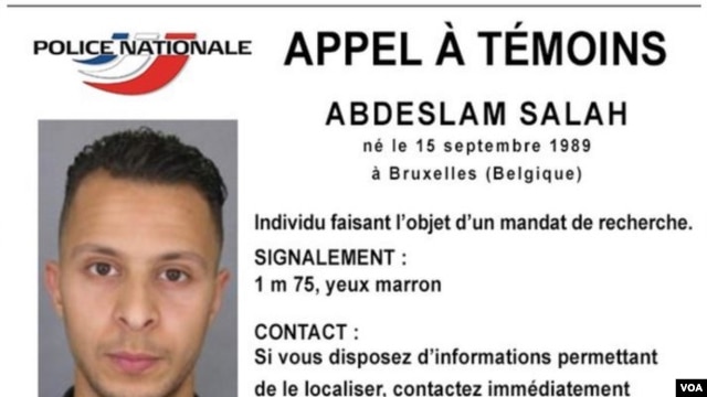 Ficha de requerimiento de Salah Abdeslam, quien se cree haya huido a Marruecos.