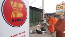 Asean livery on a sign in Phnom Penh.