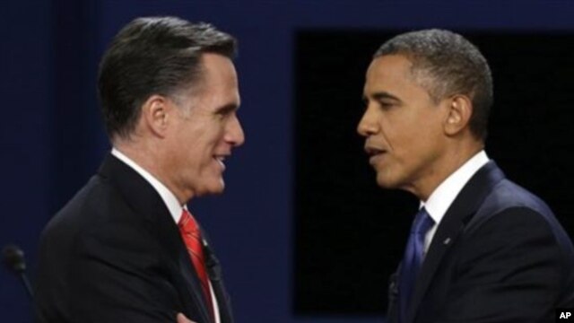 Tổng thống Obama và ứng cử viên của đảng Cộng hòa Mitt Romney