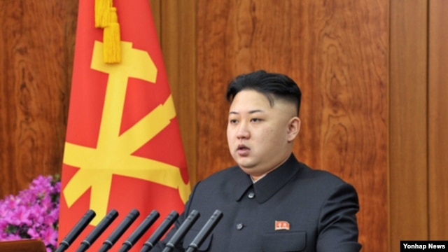 1일 조선중앙TV와 조선중앙방송 등을 통해 육성 신년사를 발표한 북한의 김정은 국방위원회 제1위원장.