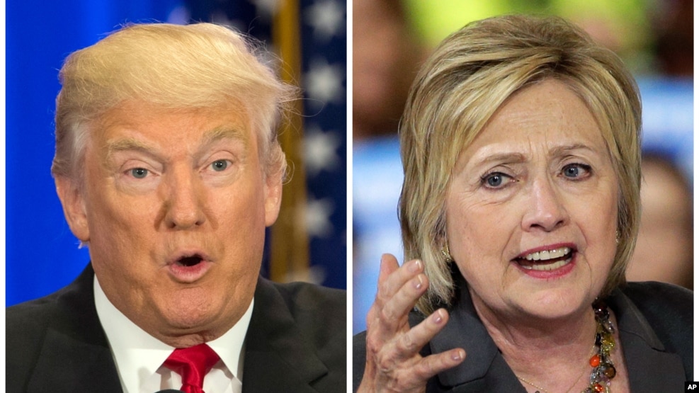 Tỷ phú Donald Trump và cựu Đệ nhất Phu nhân Hillary Clinton.