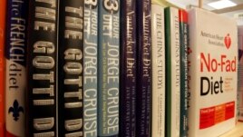 A row of a bookshelf at the Book House at Stuyvesant Plaza in Albany, N.Y., is filled with various diet books