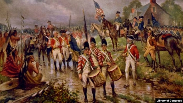 "Burgoyne's surrender at Saratoga" by artist Percy Moran, c1911