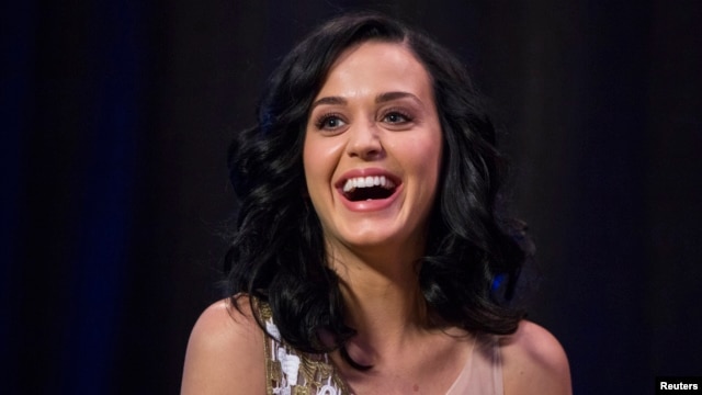 FILE - Singer Katy Perry takes part in a panel discussion.