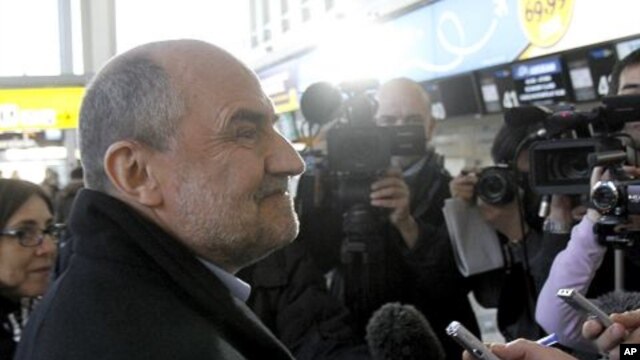 Herman Nackaerts of the International Atomic Energy Agency, IAEA, the chief agency official in charge of the Iran file, prepares for his flight to Iran at Vienna's Schwechat airport, Austria, January 28, 2012.