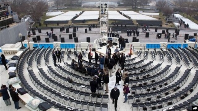 Dress rehearsal for military participation in the 57th presidential inauguration, western steps of the U.S. Capitol, Washington, Jan. 13, 2013.
