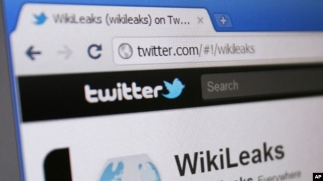 WikiLeaks' Twitter page is seen on a computer screen (File).