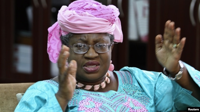 Nigeria's Finance Minister Ngozi Okonjo-Iweala speaks during an interview with Reuters in her office in Abuja, August 24, 2012. 