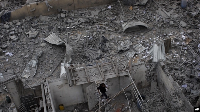 Văn phòng của Thủ tướng Hamas Ismail Haniyeh ở Thành phố Gaza bị Israel oanh kích, ngày 17/11/2012