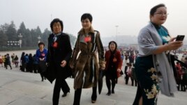 李小琳身穿名牌大衣出现在人民大会堂,参加全国妇女代表大会(2013年10月28日)