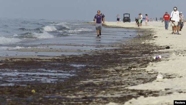 La mancha de petróleo llego hasta la playa causando un enorme daño ambiental.