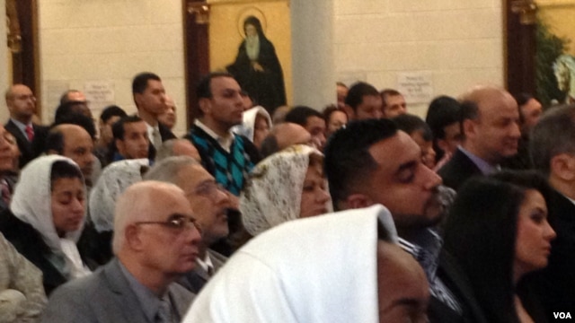 Egyptian-American Copts in celebrate Christmas at the St. Mark Orthodox Church in Fairfax, Virginia, on January 6, 2013. (Mohamed Elshinnawi)