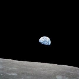 View of Earth as photographed by the Apollo 8 astronauts on their return trip from the moon in December 1968.