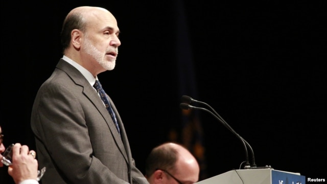 El presidente de la Reserva Federal de Estados Unidos, Ben Bernanke, habló este lunes en el Club Económico de Indiana, en Indianápolis.