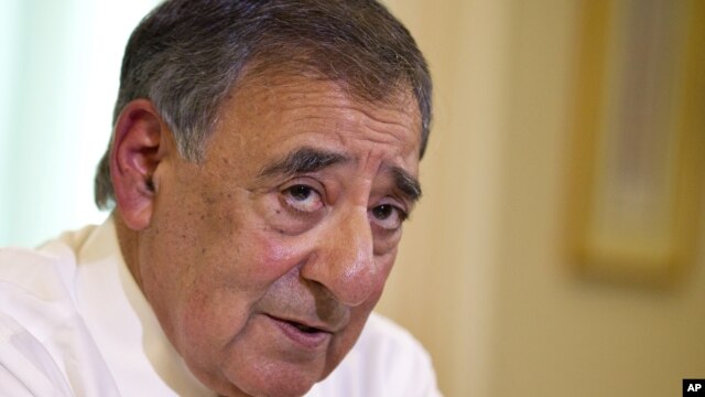 Defense Secretary Leon Panetta is interviewed by The Associated Press, Aug. 13, 2012, at the Pentagon.  