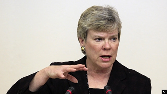 Rose Gottemoeller, Acting Under Secretary for Arms Control and International Security delivers a lecture to students at the Moscow State Institute of International Relations (MGIMO) in Moscow, March 30, 2012.