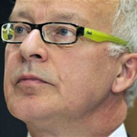 Lawyer Phil Shiner listens during a press conference in London (File)