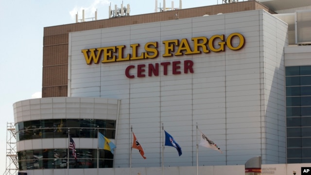 Shown is the Wells Fargo Center ahead of the the 2016 Democratic National Convention in Philadelphia, June 22, 2016. The Democratic National Convention will be held July 25-28.