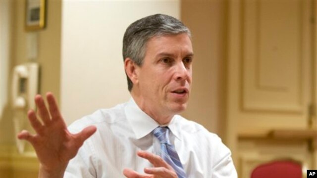 Education Secretary Arne Duncan, seen here last month in Washington, warns the looming sequester will hurt the nation's schoolchildren.