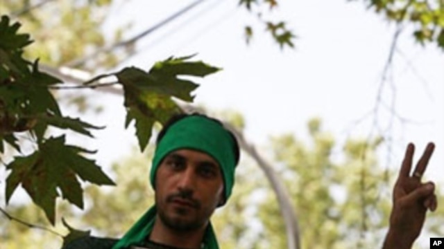 An Iranian opposition supporter from the Green Movement (file photo)