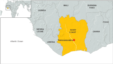 Map of Ivory Coast, Africa