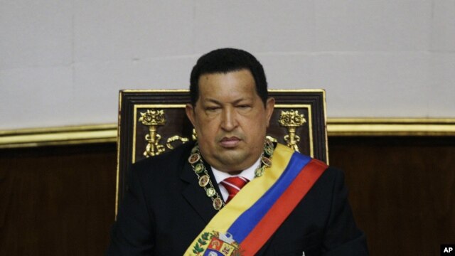 Venezuela's President Hugo Chavez attends a special session at the National Assembly commemorating the country's Independence Day, in Caracas, Venezuela, July 5, 2012. 